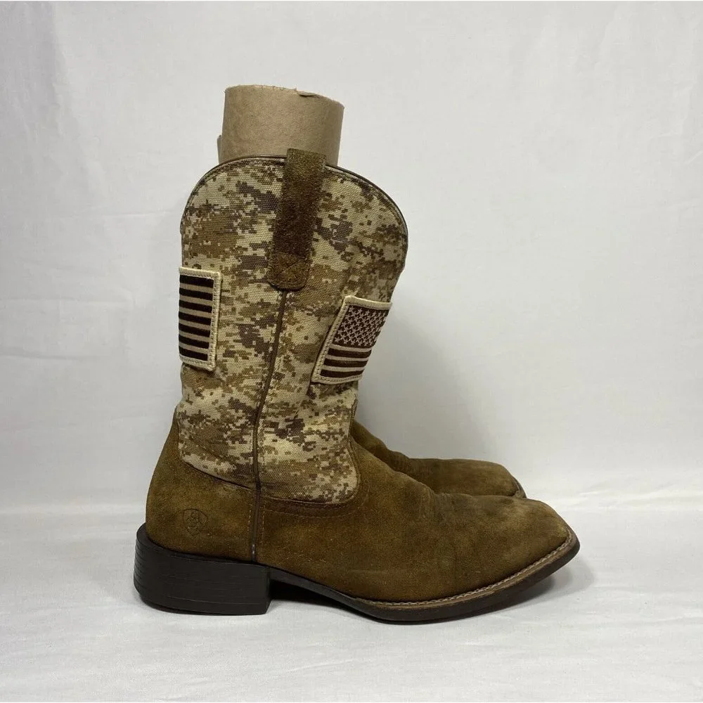 Ariat Sport Patriot Western Work Boots US Size 12D 10019959 Camo Suede Leather